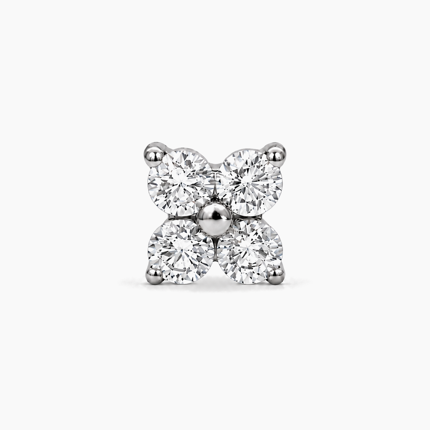 Implant-Grade Titanium Flat Back Stud with Four-Petal Cubic Zirconia Flower Design2