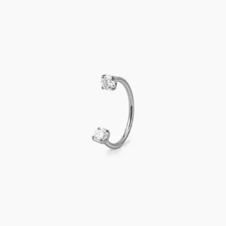 DOUBLE MOISSANITE OPEN HOOP