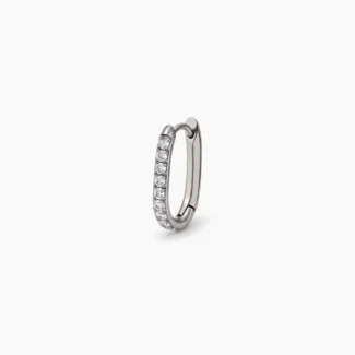 OVAL CZ PAVÉ HOOP