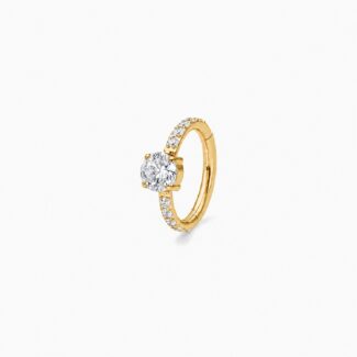 SOLITAIRE HUGGIE HOOP